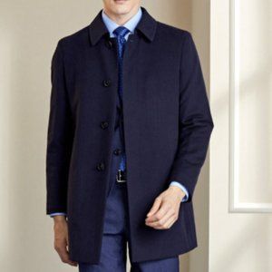 Wool and cashmere blue men's coat